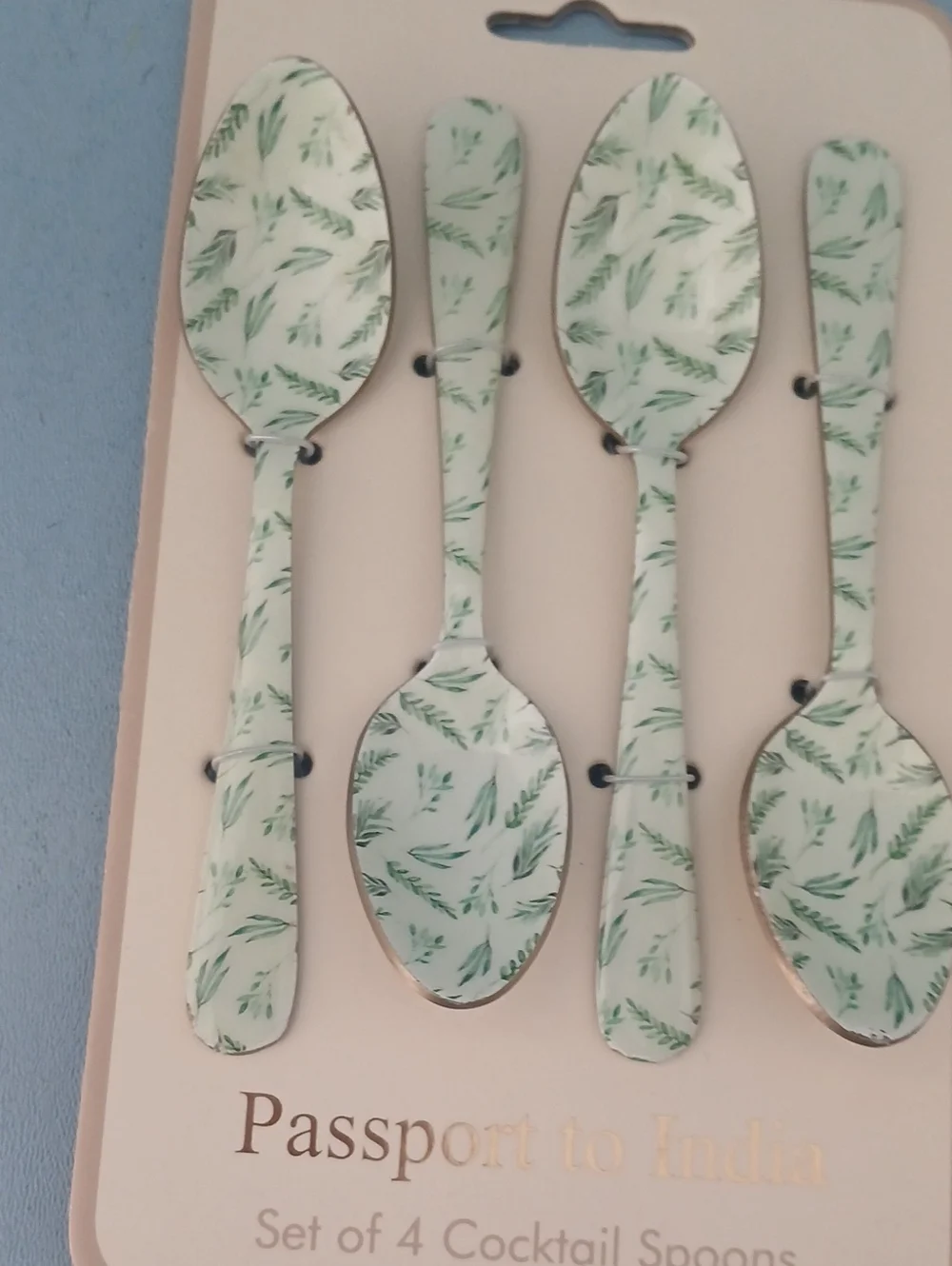Artistic Accents Green Patterned Cocktail Spoons - Set of 4